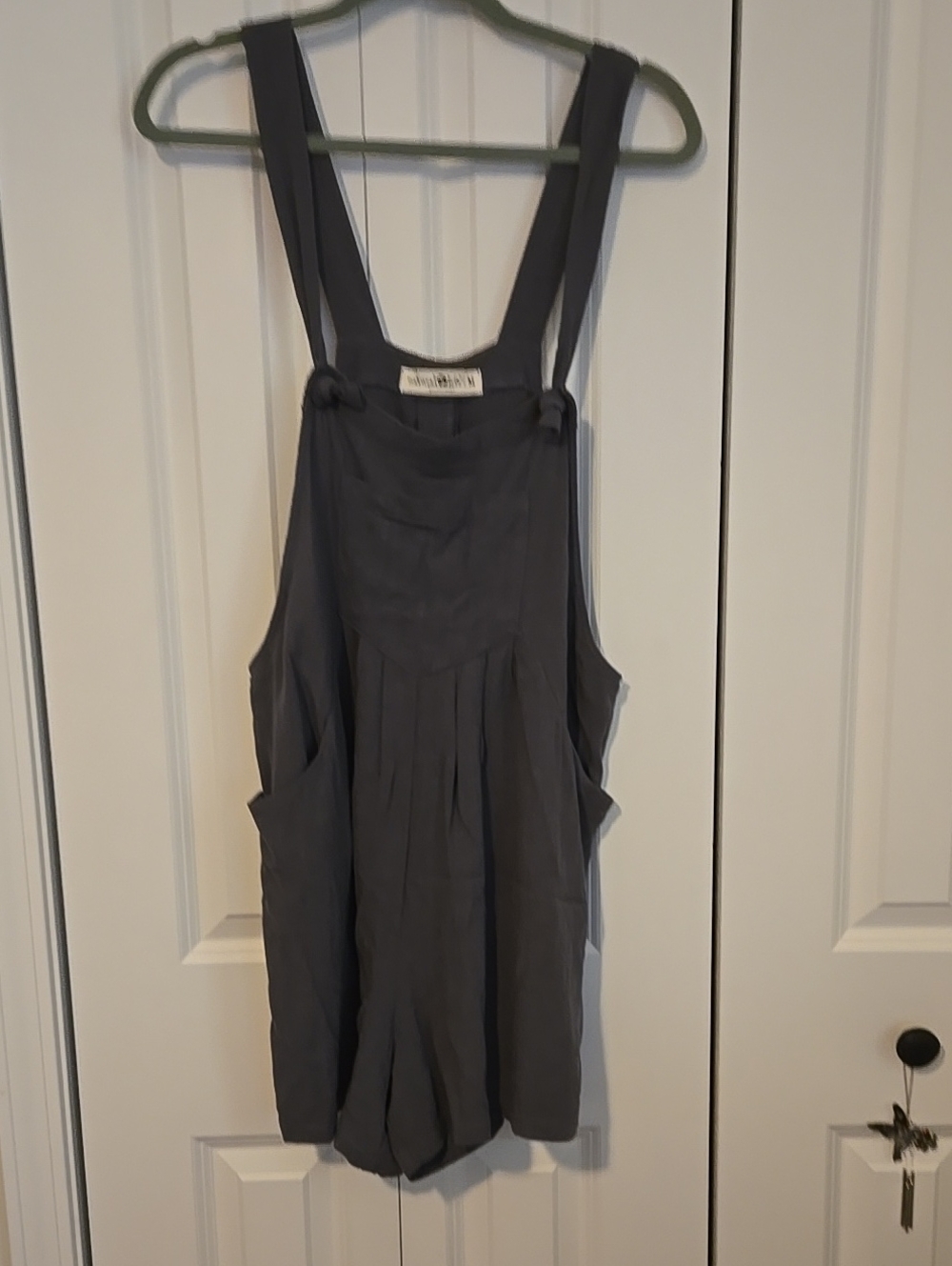 NATURAL LIFE Slate Gray Sleeveless Jumpsuit Romper Shorts Medium